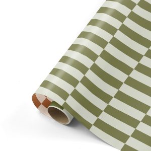 Papiertischdecke mit grün-weißem Karomuster, platzdeckend, dekorativ, langlebig, für Cafés und Veranstaltungen.