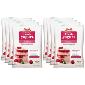 EasiYo Joghurt Himbeere, 8 Beutel | Jeder Beutel ergibt 1 kg Joghurt