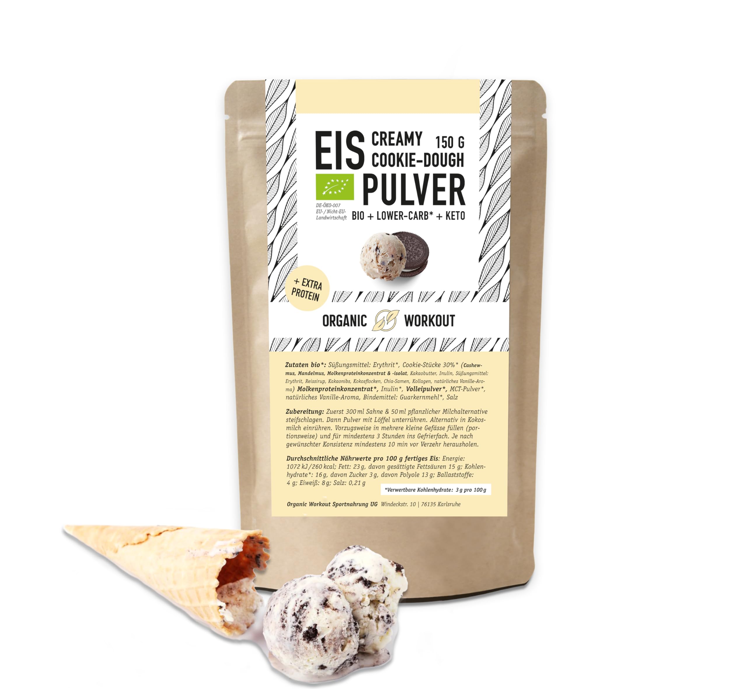 Eispulver Cookie-Dough Bio