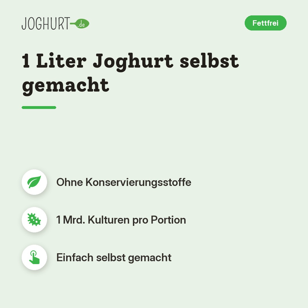EasiYo fettfreier Joghurt Natur – Vorteile · kachel A