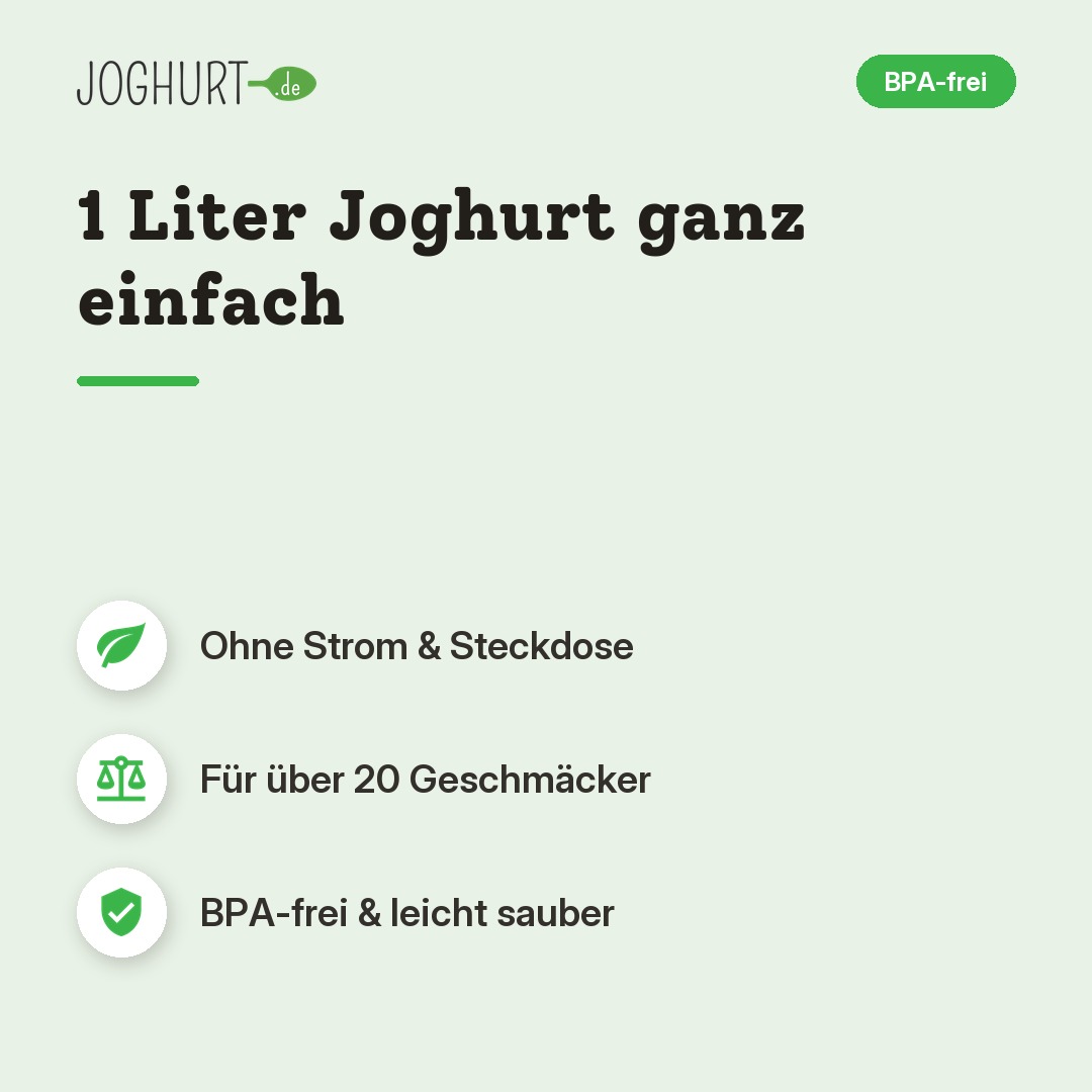 EasiYo Joghurtbereiter Schwarz – Vorteile · kachel A