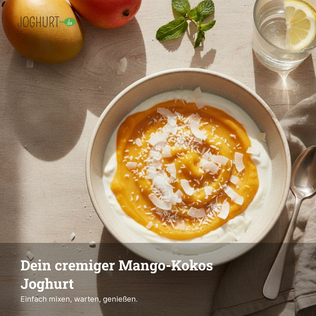 EasiYo Joghurt Mango nach griechischer Art mit Kokosnussstücken – Lifestyle · kachel C