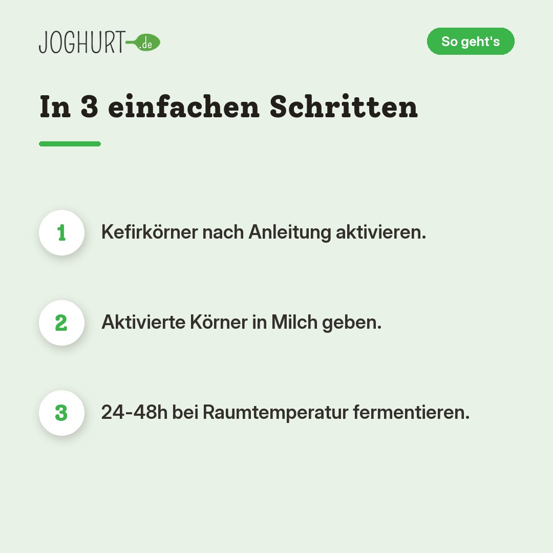 KefirKo Milchkefir-Kultur – So geht's · kachel B