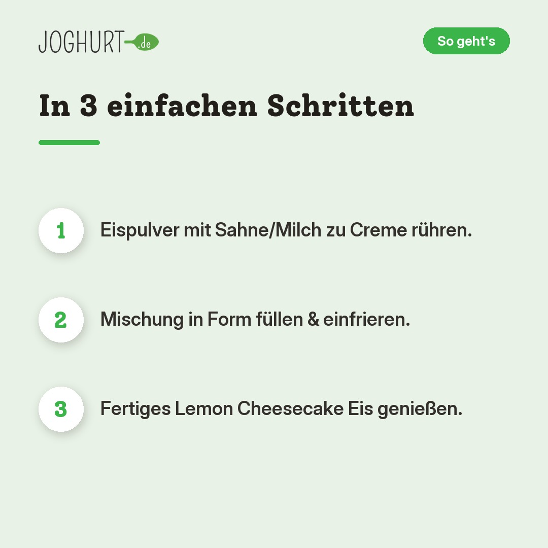 Eispulver Lemon Cheesecake Bio – So geht's · kachel B