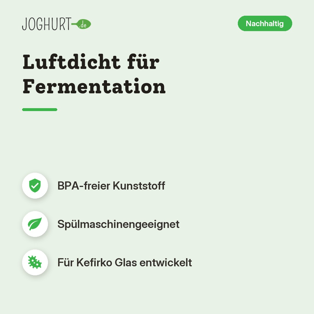 Deckel für Kefirko Vorratsglas – Vorteile · kachel A
