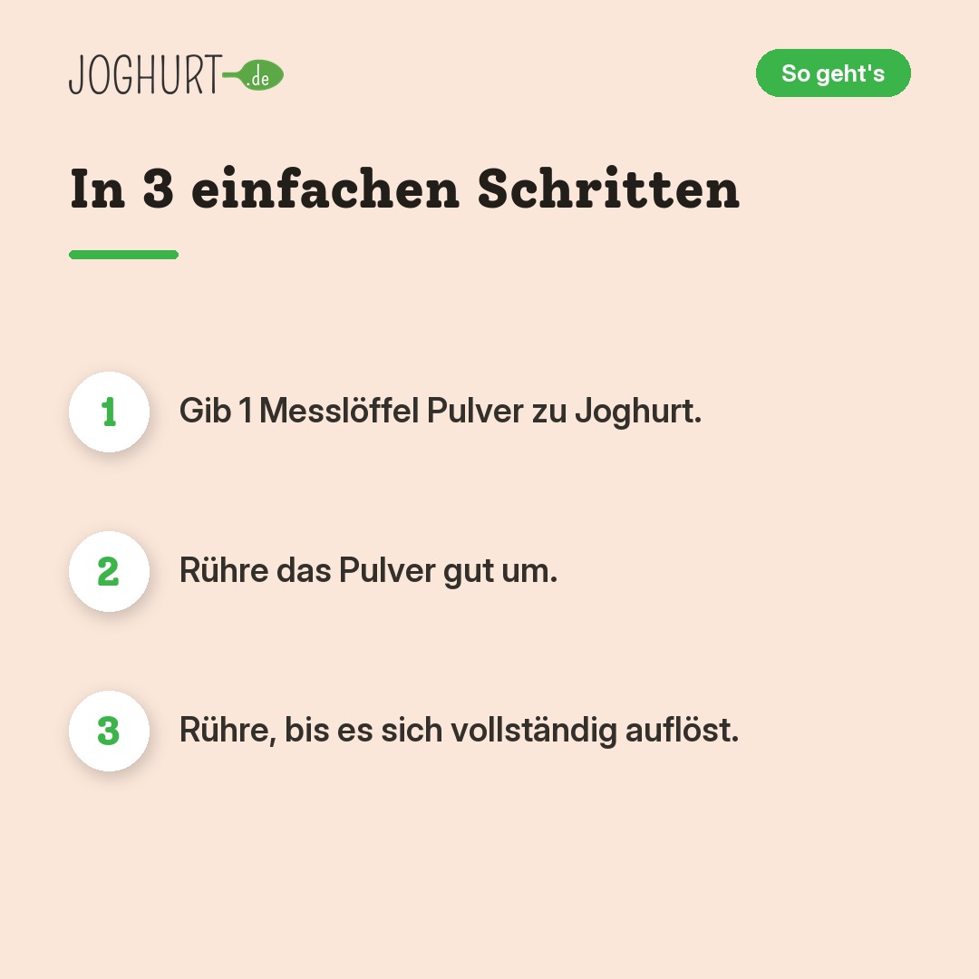 Flavour Up Mango Maracuja Geschmackspulver – So geht's · kachel B
