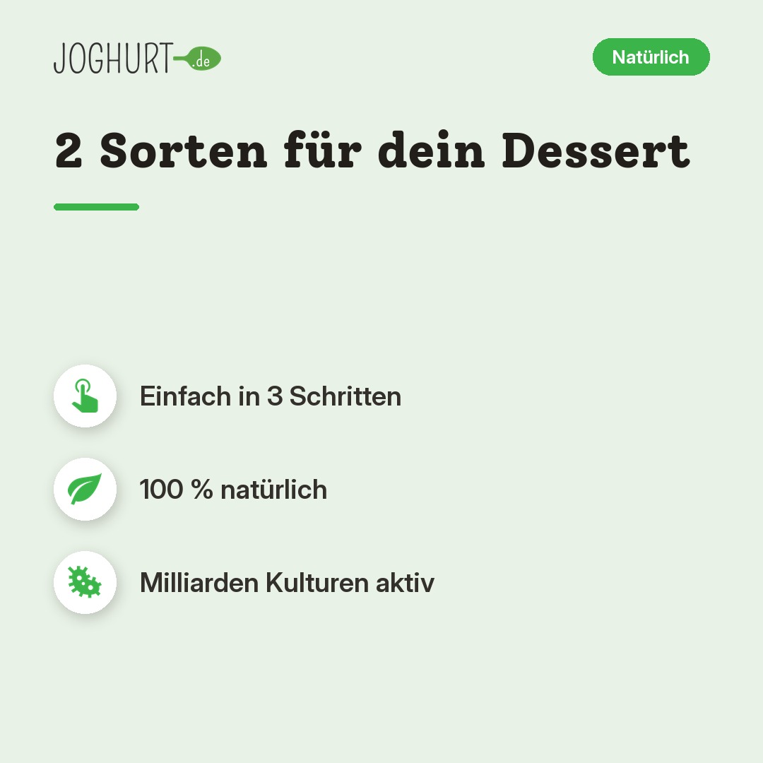 EasiYo Dessert-Paket – Vorteile · kachel A